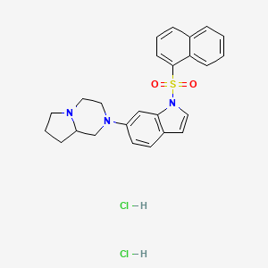 molecular formula C25H27Cl2N3O2S B1456694 6-(Hexahydropyrrolo[1,2-a]pyrazin-2(1H)-yl)-1-(1-naphthalenylsulfonyl)-1H-indole dihydrochloride CAS No. 1781934-44-8