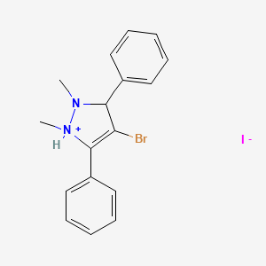 4-Bromo-1,2-dimethyl-3,5-diphenyl-2,3-dihydro-1H-pyrazol-1-ium iodide