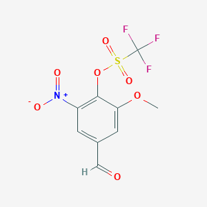 molecular formula C9H6F3NO7S B1456699 4-Formyl-2-methoxy-6-nitrophenyl trifluoromethanesulfonate CAS No. 1021493-52-6