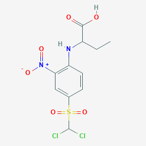 2-[4-(Dichloromethanesulfonyl)-2-nitroanilino]butanoic acid