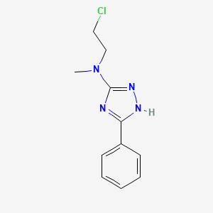 molecular formula C11H13ClN4 B14566994 1H-1,2,4-Triazol-3-amine, N-(2-chloroethyl)-N-methyl-5-phenyl- CAS No. 61450-80-4