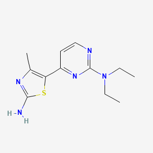 molecular formula C12H17N5S B1456703 5-(2-(二乙氨基)嘧啶-4-基)-4-甲基噻唑-2-胺 CAS No. 1163707-01-4