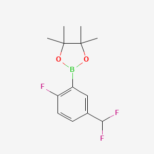 molecular formula C13H16BF3O2 B1456706 2-(5-(Difluoromethyl)-2-fluorophenyl)-4,4,5,5-tetramethyl-1,3,2-dioxaborolane CAS No. 1142228-23-6