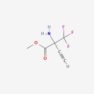molecular formula C6H6F3NO2 B1456715 2-氨基-2-(三氟甲基)丁-3-炔酸甲酯 CAS No. 1262414-79-8