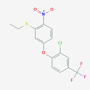 molecular formula C15H11ClF3NO3S B14567265 2-Chloro-1-[3-(ethylsulfanyl)-4-nitrophenoxy]-4-(trifluoromethyl)benzene CAS No. 61405-52-5