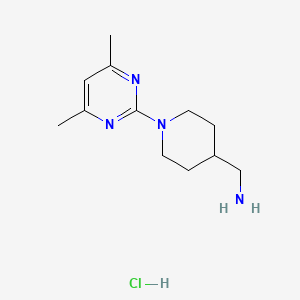 molecular formula C12H21ClN4 B1456738 (1-(4,6-二甲基嘧啶-2-基)哌啶-4-基)甲胺盐酸盐 CAS No. 1420803-18-4