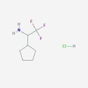 molecular formula C7H13ClF3N B1456758 1-Cyclopentyl-2,2,2-trifluoroethan-1-amine hydrochloride CAS No. 1376380-74-3