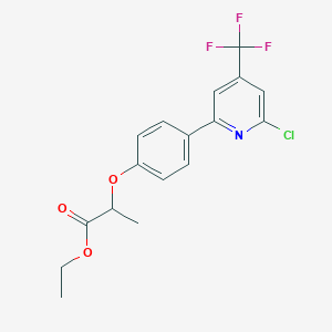 molecular formula C17H15ClF3NO3 B1456762 2-[4-(6-Chloro-4-trifluoromethyl-pyridin-2-yl)-phenoxy]-propionic acid ethyl ester CAS No. 1311280-29-1