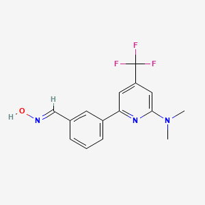 molecular formula C15H14F3N3O B1456763 3-(6-Dimethylamino-4-trifluoromethyl-pyridin-2-yl)-benzaldehyde oxime CAS No. 1311283-75-6