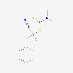 2-Cyano-1-phenylpropan-2-yl dimethylcarbamodithioate