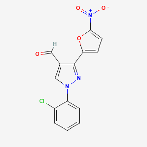 1-(2-Chlorophenyl)-3-(5-nitrofuran-2-yl)-1H-pyrazole-4-carbaldehyde