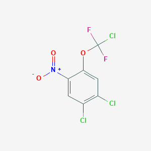 molecular formula C7H2Cl3F2NO3 B1456774 1,2-Dichloro-4-[chloro(difluoro)-methoxy]-5-nitro-benzene CAS No. 1417569-85-7