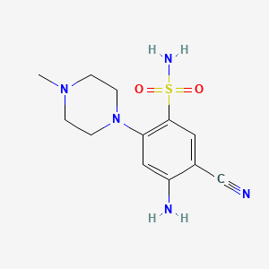 4-Amino-5-cyano-2-(4-methylpiperazin-1-yl)benzene-1-sulfonamide