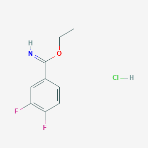molecular formula C9H10ClF2NO B1456802 3,4-二氟苯并咪唑酸乙酯盐酸盐 CAS No. 1205638-72-7