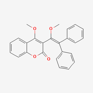 2H-1-Benzopyran-2-one, 4-methoxy-3-(1-methoxy-2,2-diphenylethenyl)-