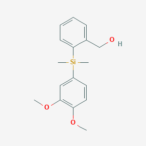 B1456818 {2-[(3,4-Dimethoxyphenyl)dimethylsilyl]phenyl}methanol CAS No. 1217863-66-5