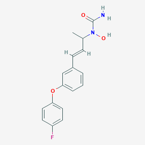 molecular formula C17H17FN2O3 B145682 (E)-N-(3-(3-(4-氟苯氧基)苯基)-1-(R,S)-甲基丙-2-烯基)-N-羟基脲 CAS No. 134470-38-5