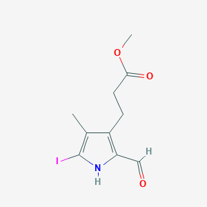 1H-Pyrrole-3-propanoic acid, 2-formyl-5-iodo-4-methyl-, methyl ester