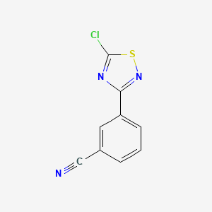 molecular formula C9H4ClN3S B1456823 3-(5-Chloro-[1,2,4]thiadiazol-3-YL)-benzonitrile CAS No. 1053659-14-5
