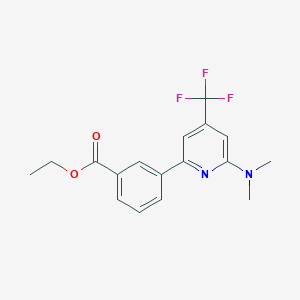 molecular formula C17H17F3N2O2 B1456825 3-(6-二甲氨基-4-三氟甲基-吡啶-2-基)-苯甲酸乙酯 CAS No. 1208081-13-3