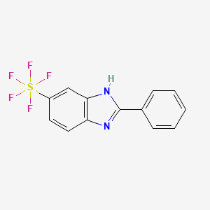 molecular formula C13H9F5N2S B1456838 2-苯基-5-(五氟硫烷基)-1H-苯并咪唑 CAS No. 1379811-95-6