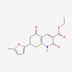 molecular formula C17H17NO5 B1456849 Ethyl 7-(5-methyl-2-furyl)-2,5-dioxo-1,2,5,6,7,8-hexahydroquinoline-3-carboxylate CAS No. 1428141-40-5