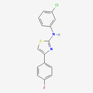 molecular formula C15H10ClFN2S B14568499 N-(3-chlorophenyl)-4-(4-fluorophenyl)-1,3-thiazol-2-amine CAS No. 61383-55-9