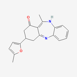 molecular formula C19H18N2O2 B1456850 11-甲基-3-(5-甲基-2-呋喃基)-2,3,4,5-四氢-1H-二苯并[b,e][1,4]二氮杂卓-1-酮 CAS No. 1428139-40-5