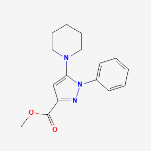 1H-Pyrazole-3-carboxylic acid, 1-phenyl-5-(1-piperidinyl)-, methyl ester