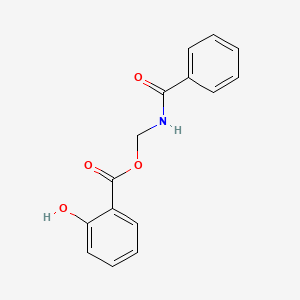 molecular formula C15H13NO4 B14568543 Benzoic acid, 2-hydroxy-, (benzoylamino)methyl ester CAS No. 61652-87-7