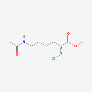 molecular formula C10H16ClNO3 B14568554 Methyl 6-acetamido-2-(chloromethylidene)hexanoate CAS No. 61645-46-3