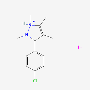 3-(4-Chlorophenyl)-1,2,4,5-tetramethyl-2,3-dihydro-1H-pyrazol-1-ium iodide