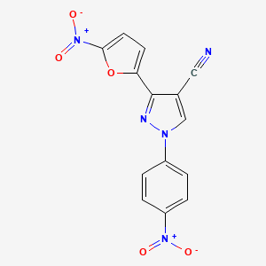 3-(5-Nitrofuran-2-yl)-1-(4-nitrophenyl)-1H-pyrazole-4-carbonitrile