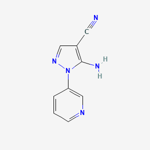 molecular formula C9H7N5 B1456901 5-氨基-1-吡啶-3-基-1H-吡唑-4-腈 CAS No. 650638-16-7