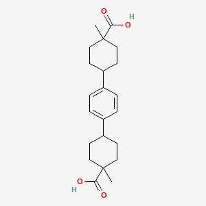 Cyclohexanecarboxylic acid, 4,4'-(1,4-phenylene)bis[1-methyl-