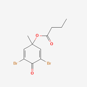 3,5-Dibromo-1-methyl-4-oxocyclohexa-2,5-dien-1-yl butanoate