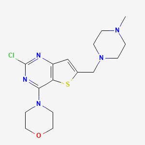 molecular formula C16H22ClN5OS B1456921 4-(2-Chloro-6-((4-methylpiperazin-1-yl)methyl)thieno[3,2-d]pyrimidin-4-yl)morpholine CAS No. 885618-54-2
