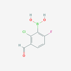 molecular formula C7H5BClFO3 B1456924 2-Chloro-6-fluoro-3-formylphenylboronic acid CAS No. 1451392-95-2