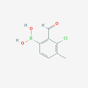 molecular formula C8H8BClO3 B1456933 3-Chloro-2-formyl-4-methylphenylboronic acid CAS No. 1451391-37-9