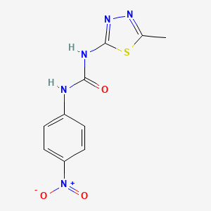 molecular formula C10H9N5O3S B14569334 Urea, N-(5-methyl-1,3,4-thiadiazol-2-yl)-N'-(4-nitrophenyl)- CAS No. 61538-01-0