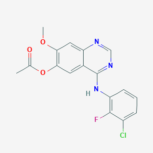 molecular formula C17H13ClFN3O3 B1456943 4-((3-氯-2-氟苯基)氨基)-7-甲氧基喹唑啉-6-基乙酸酯 CAS No. 740081-22-5