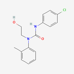 molecular formula C16H17ClN2O2 B14569434 Urea, N'-(4-chlorophenyl)-N-(2-hydroxyethyl)-N-(2-methylphenyl)- CAS No. 61293-79-6