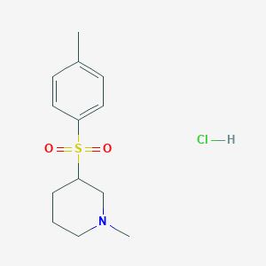 Piperidine, 1-methyl-3-[(4-methylphenyl)sulfonyl]-, hydrochloride