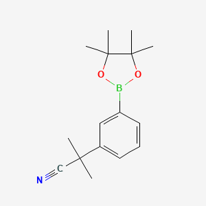 molecular formula C16H22BNO2 B1456978 2-甲基-2-(3-(4,4,5,5-四甲基-1,3,2-二氧杂硼环-2-基)苯基)丙腈 CAS No. 1160502-10-2