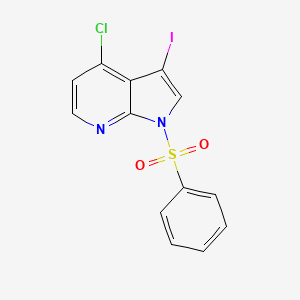 molecular formula C13H8ClIN2O2S B1456980 1-(苯磺酰基)-4-氯-3-碘-1H-吡咯并[2,3-b]吡啶 CAS No. 1203566-61-3