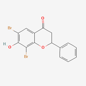 6,8-Dibromo-7-hydroxy-2-phenyl-2,3-dihydro-4H-1-benzopyran-4-one