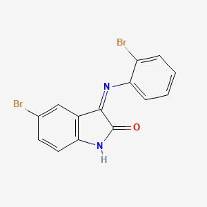 2H-Indol-2-one, 5-bromo-3-[(2-bromophenyl)imino]-1,3-dihydro-