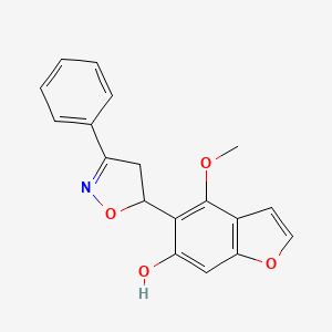 4-Methoxy-5-(3-phenyl-4,5-dihydro-1,2-oxazol-5-yl)-1-benzofuran-6-ol