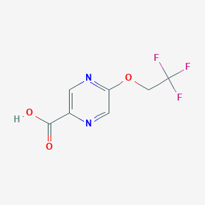 molecular formula C7H5F3N2O3 B1456999 5-(2,2,2-三氟乙氧基)吡嗪-2-羧酸 CAS No. 1174323-36-4