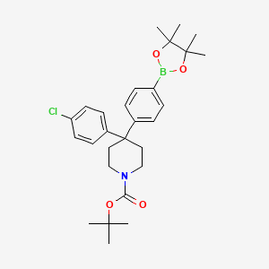 B1457032 tert-Butyl 4-(4-chlorophenyl)-4-(4-(4,4,5,5-tetramethyl-1,3,2-dioxaborolan-2-yl)phenyl)piperidine-1-carboxylate CAS No. 917899-36-6